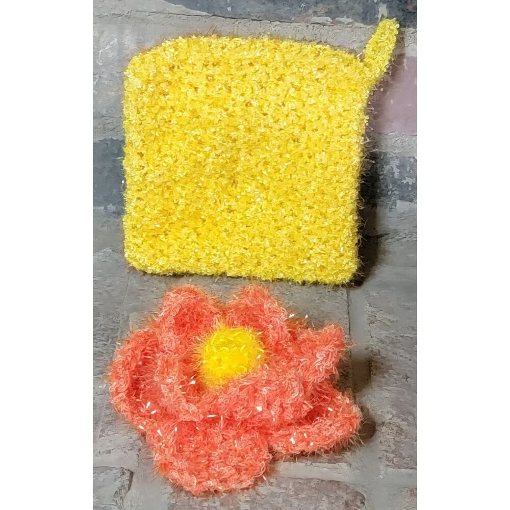 Orange and Yellow Scrubby set, set of 2